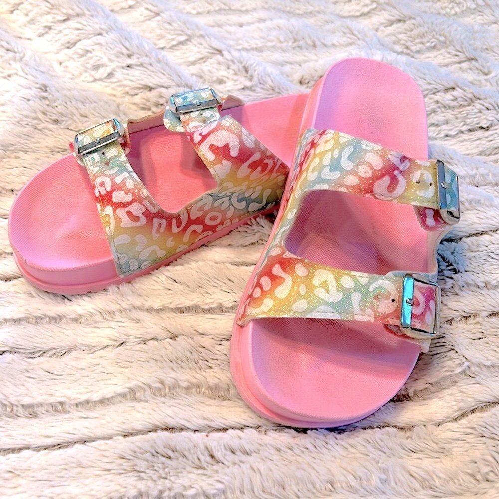 Capelli Pink Slide Sandals Girls Size 1-2